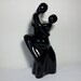 Black Ceramic Sculpture with Couple in an Embrace by Haeger