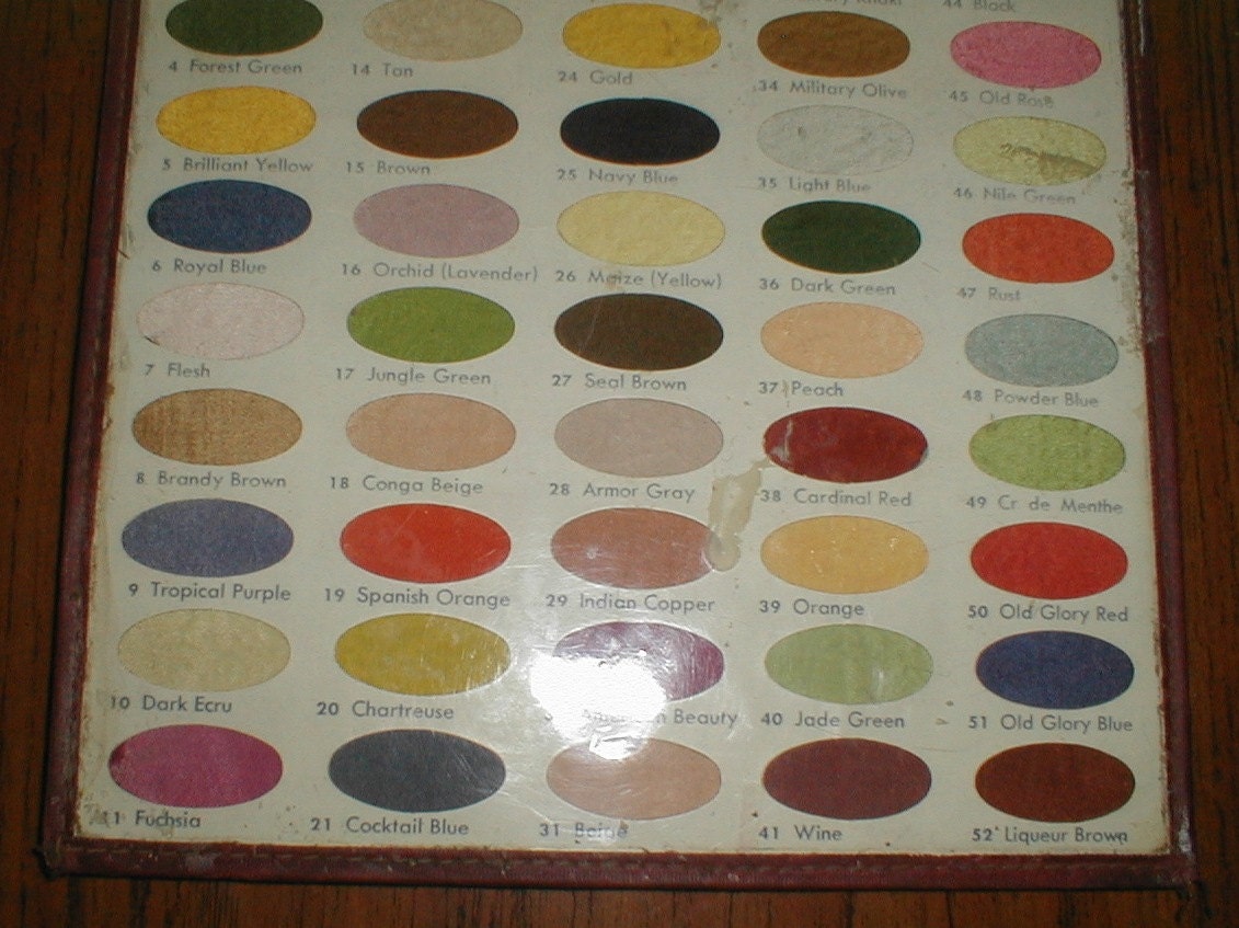 vintage General Store Display TINTEX fabric dye COLOR CHART
