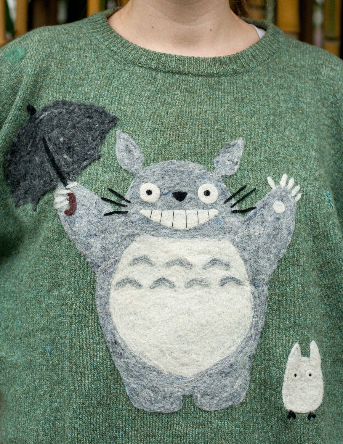 Totoro inspired NeedleFelted Sweater