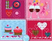 Valentine clip art digital clip art, valentine day, Valentine cup cake, love, Scrapbook, Cards, Invitations,Party,Paper Craft Vd005 Il_170x135
