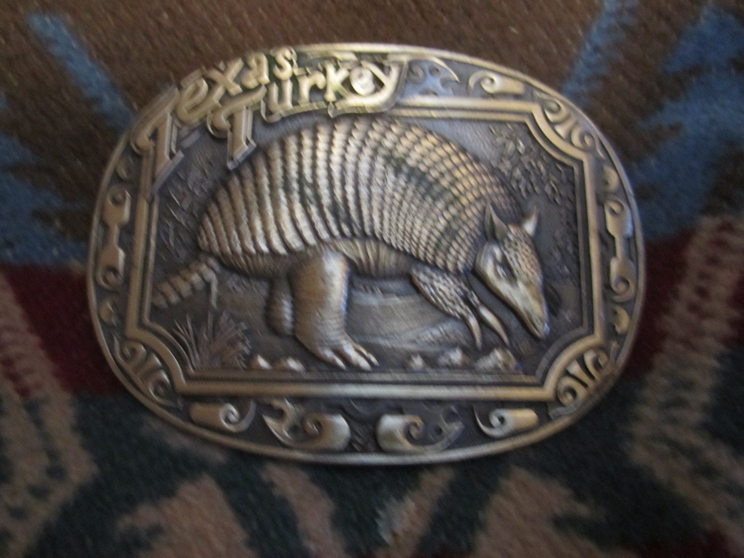 Solid Brass Armadillo Belt Buckle Texas Turkey Award Designs