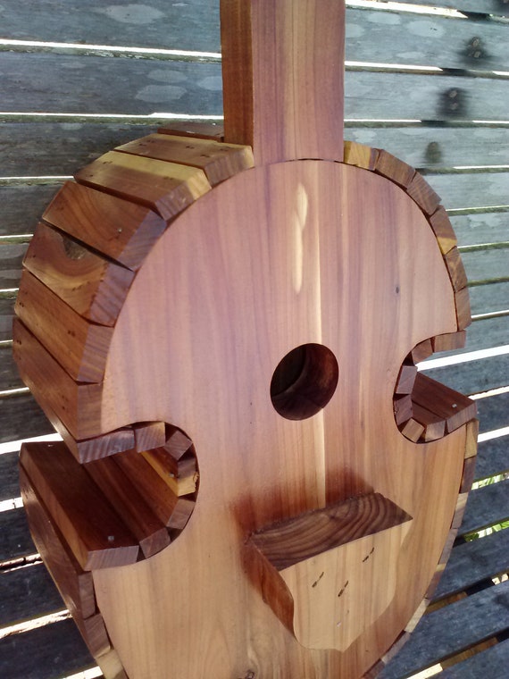 Fiddle / Violin Shaped Cedar Wooden Birdhouse