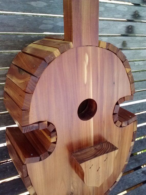 Fiddle / Violin Shaped Cedar Wooden Birdhouse by 