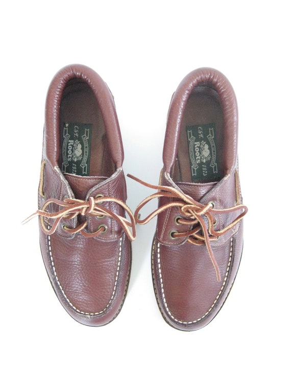 Vintage Brown Leather Boat Shoes. Size 9.5. by WintageVintage