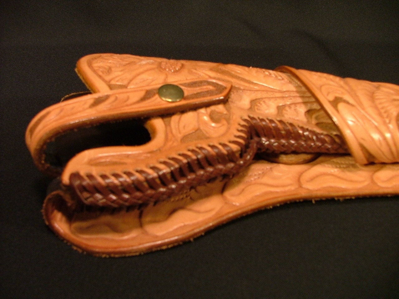 CUSTOM SAMPLE. Sold.Hand tooled leather holster