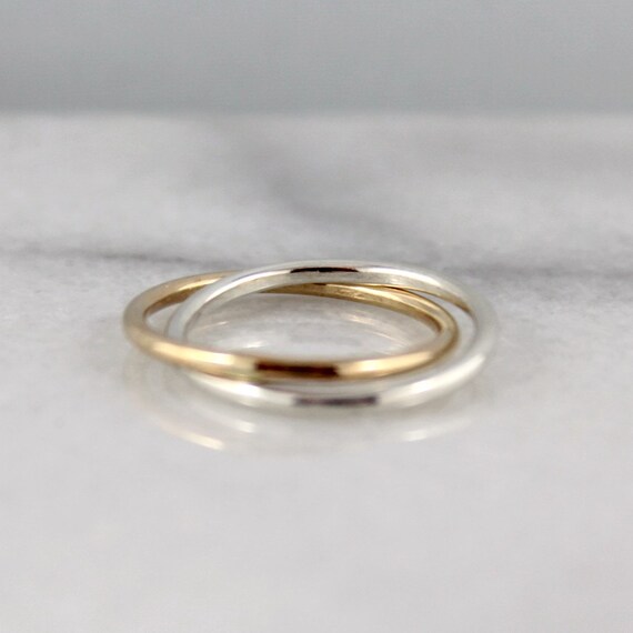 Infinity Ring Intertwined Rolling Rings Sterling Silver