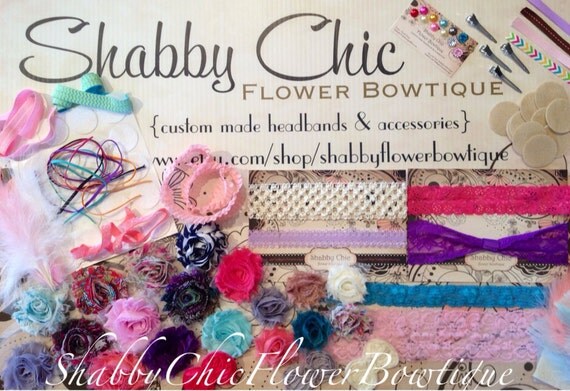 499 New baby headband making video 72   Clips   Shabby Chic Flower DIY Headband Making Kit:   Baby Shower 