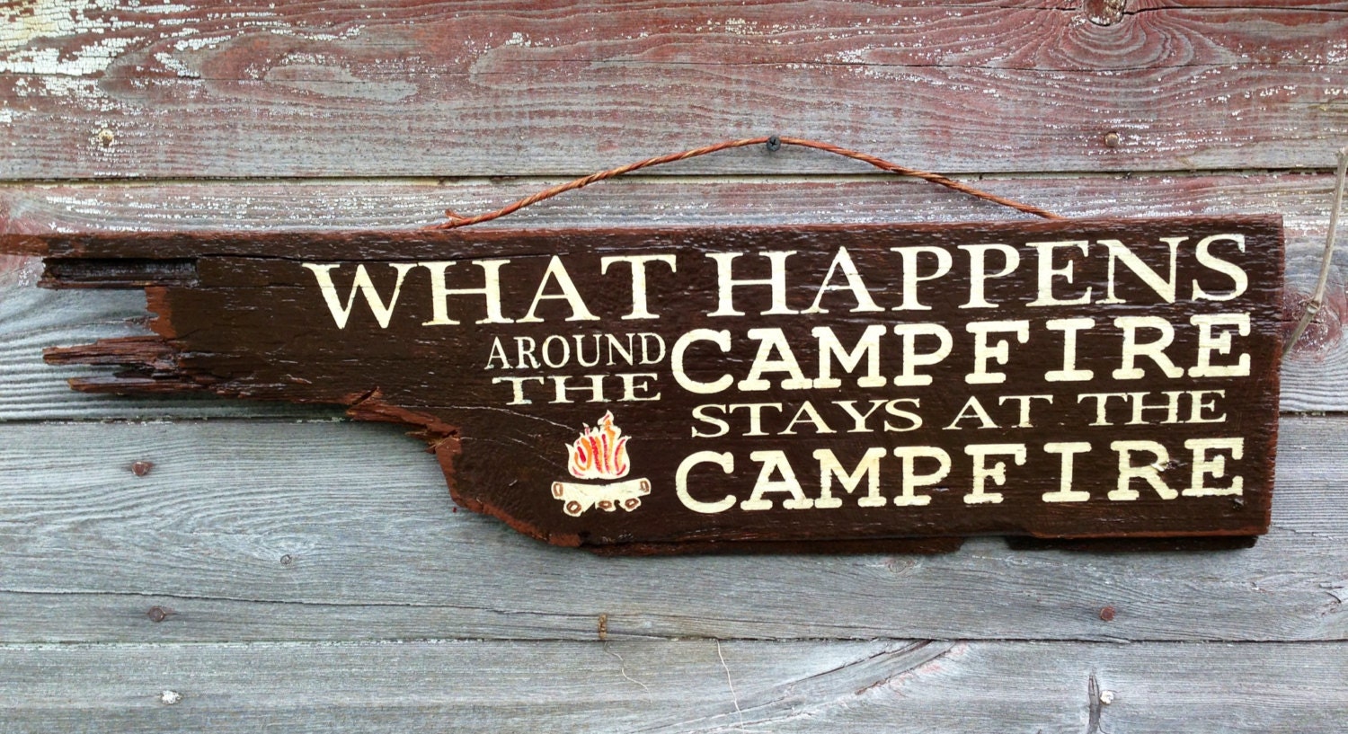 Campfire Wood Sign Rustic Camping Decor Outdoor Decor