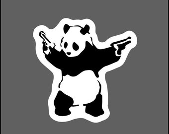 Popular items for panda with guns on Etsy