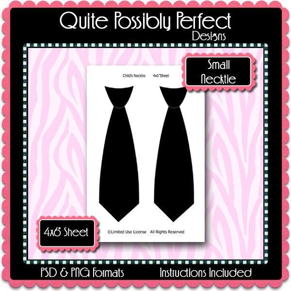 Small Necktie Template Instant Download PSD and PNG Formats