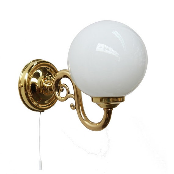 Items similar to Lorn 1 Arm Brass Pull Cord Wall Light on Etsy
