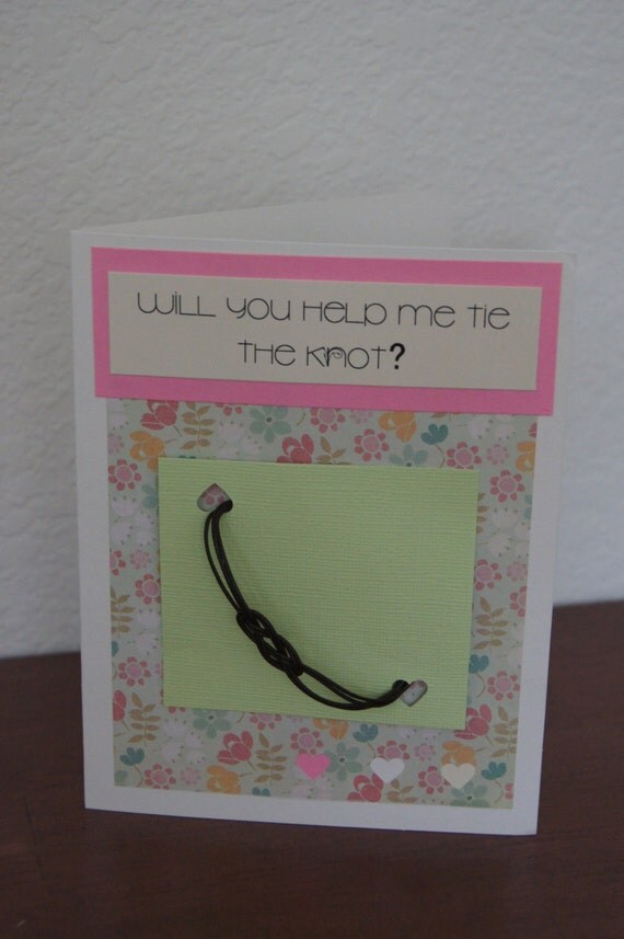 Items similar to Will you help me tie-the-knot bridesmaid card and ...