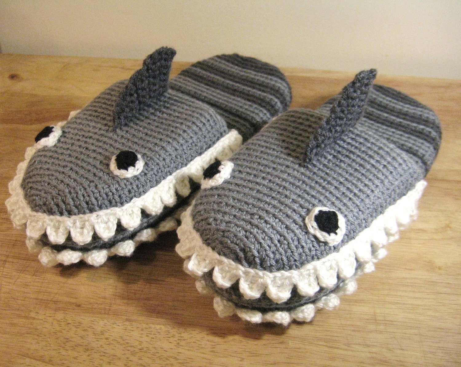 PDF PATTERN Hand Crochet Shark Slippers Adult Size