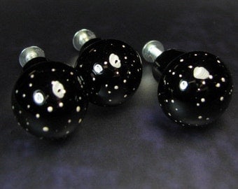 Cabinet Knobs Drawer Pulls Lampwork Glass Starry Night SRA