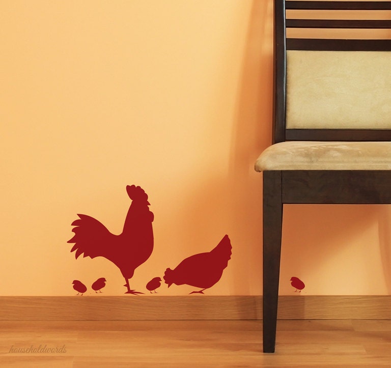 Kitchen Wall Decal Rooster Decal Chicken Wall by 