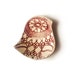 Ceramic Bowl Bird Dish Pale Raspberry Cream Pottery Bowl Red Details Ring or Candle Holder Engagement Wedding Gift Ideas