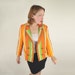 60s Mod Orange and Green Stripe Linen Blazer Jacket M
