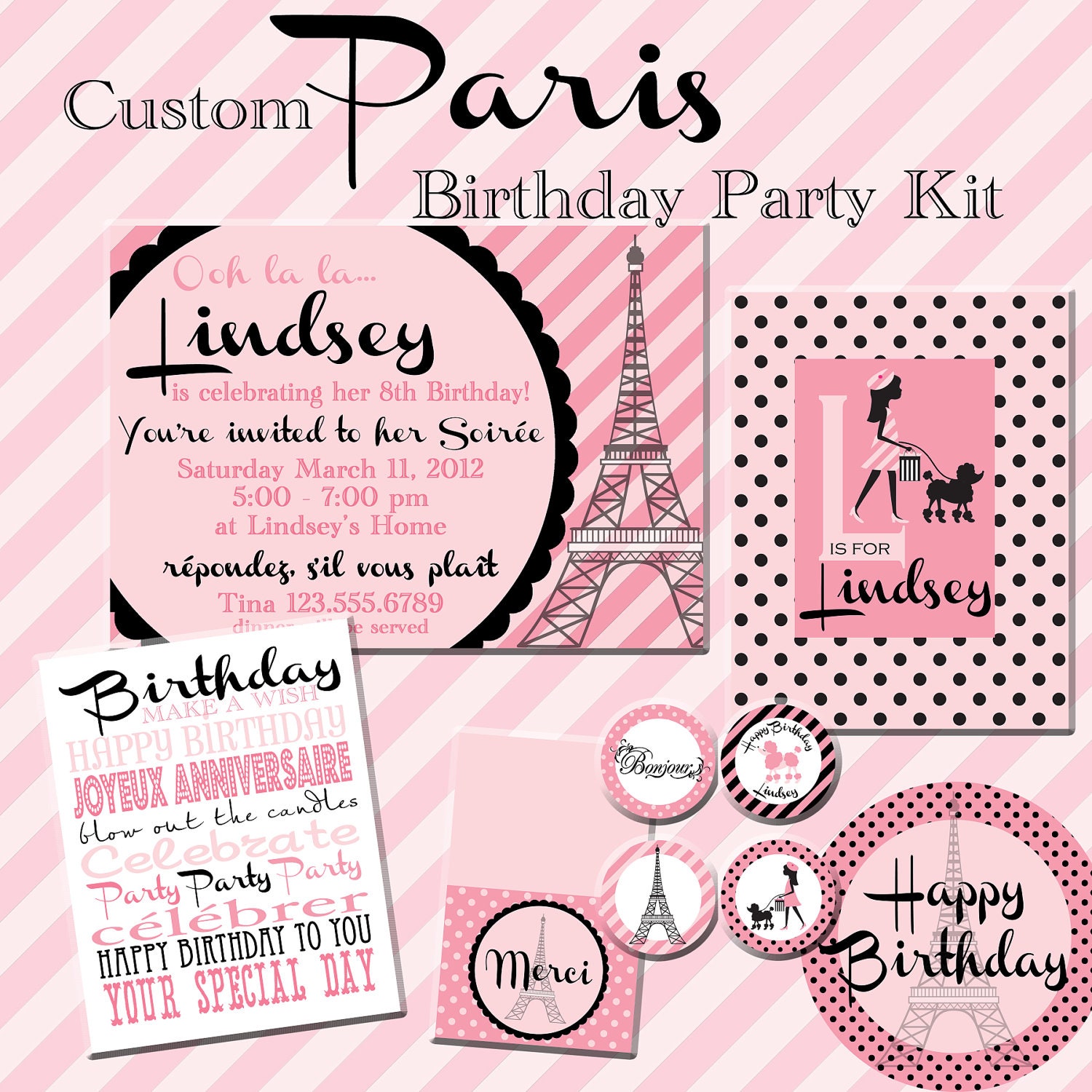 Paris Party Invitations Printable