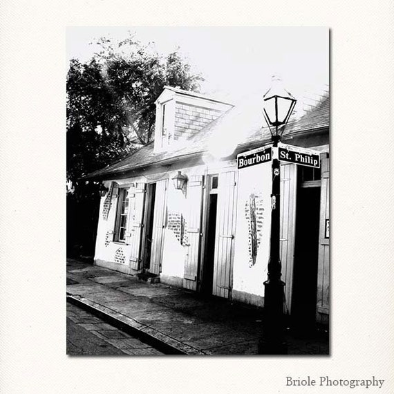 Jean Lafitte's "Blacksmith Shop". New Orleans French Quarter Photograph Black and White. Mardi Gras.