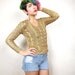 RALPH LAUREN Gilded Gold Cable Knit Sweater (XS)