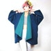 80s Avant Garde Two Tone Draped Collar Wool Winter Jacket (M/L)