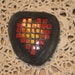 Valentines Day - Yellow, Orange and Red Heart Tile Mosaic Heart Rock Paperweight Keepsake Mini - ooak
