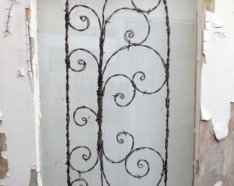 Twisted and Thorney Spirals Barbed Wire Trellis Made To Order