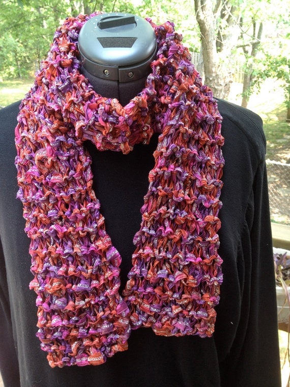 HandKnit Scarf Sari Ribbon Yarn