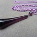 Upcycled Vintage Lamp Shade Glass Drop Pendant in Purple / Jewelry Necklaces Pendant / Repurposed Chandelier Crystal / Antique Glass