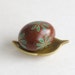 Brown Pysanka, batik egg on chicken egg shell, Ukrainian Easter egg, hand painted egg