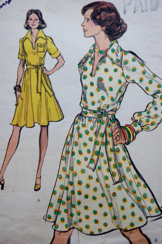 Vintage Vogue Pattern 70s Dress Sewing Pattern 1970s Very