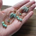 gypsy chandelier earrings, amazonite beadwork earrings, dalmatian jasper chandelier earrings, wire wrapped stone earrings, bohemian earring