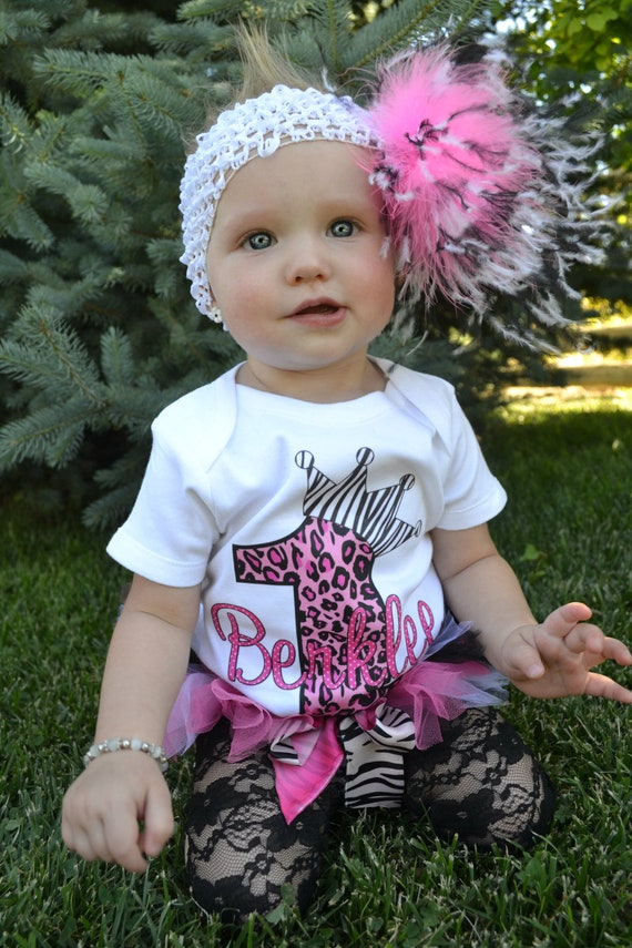 Pink Leopard Princess Crown T Shirt or Bodysuit Personalized Any Birthday Number Il_570xn