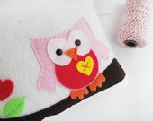Felt Owl Pillow, Personalized Felt Owl Pillow, Handstitched, Handmade Pillow, kids room decor A129 Il_170x135
