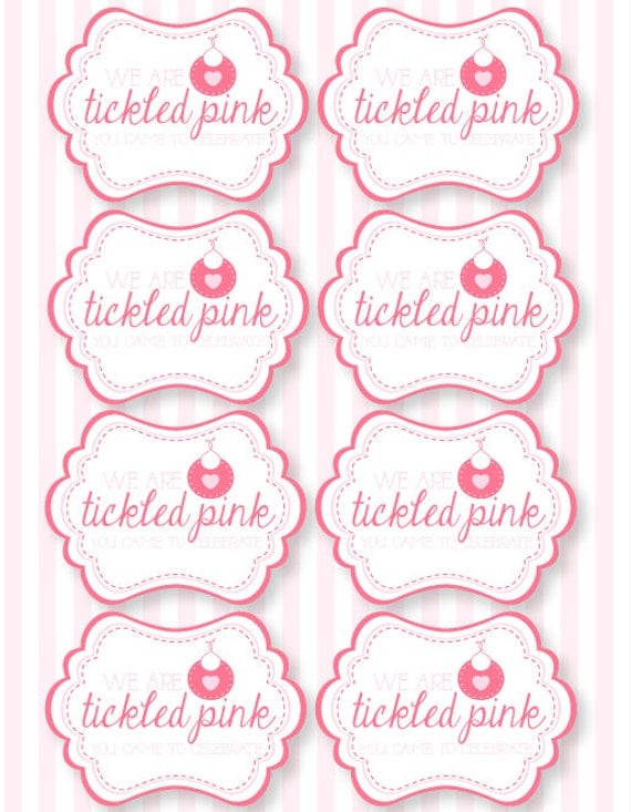 Tickled Pink Baby Shower PRINTABLE Favor Tag by Love The Day