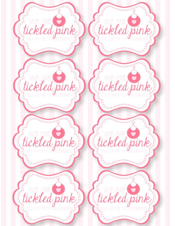 Tickled Pink Baby Shower PRINTABLE Favor Tag by Love The Day