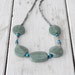 Seafoam Green Jade Necklace, Blue and Green Jewelry, Large Flat Unpolished Natural Handcut Jade, Bohemian Chic Jewelry, Winter 2013
