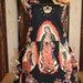 Virgen de Guadalupe Mother of Mexico Apron With Cabbage Rose Print Ruffle