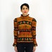 folk babushka print peasant blouse S/M