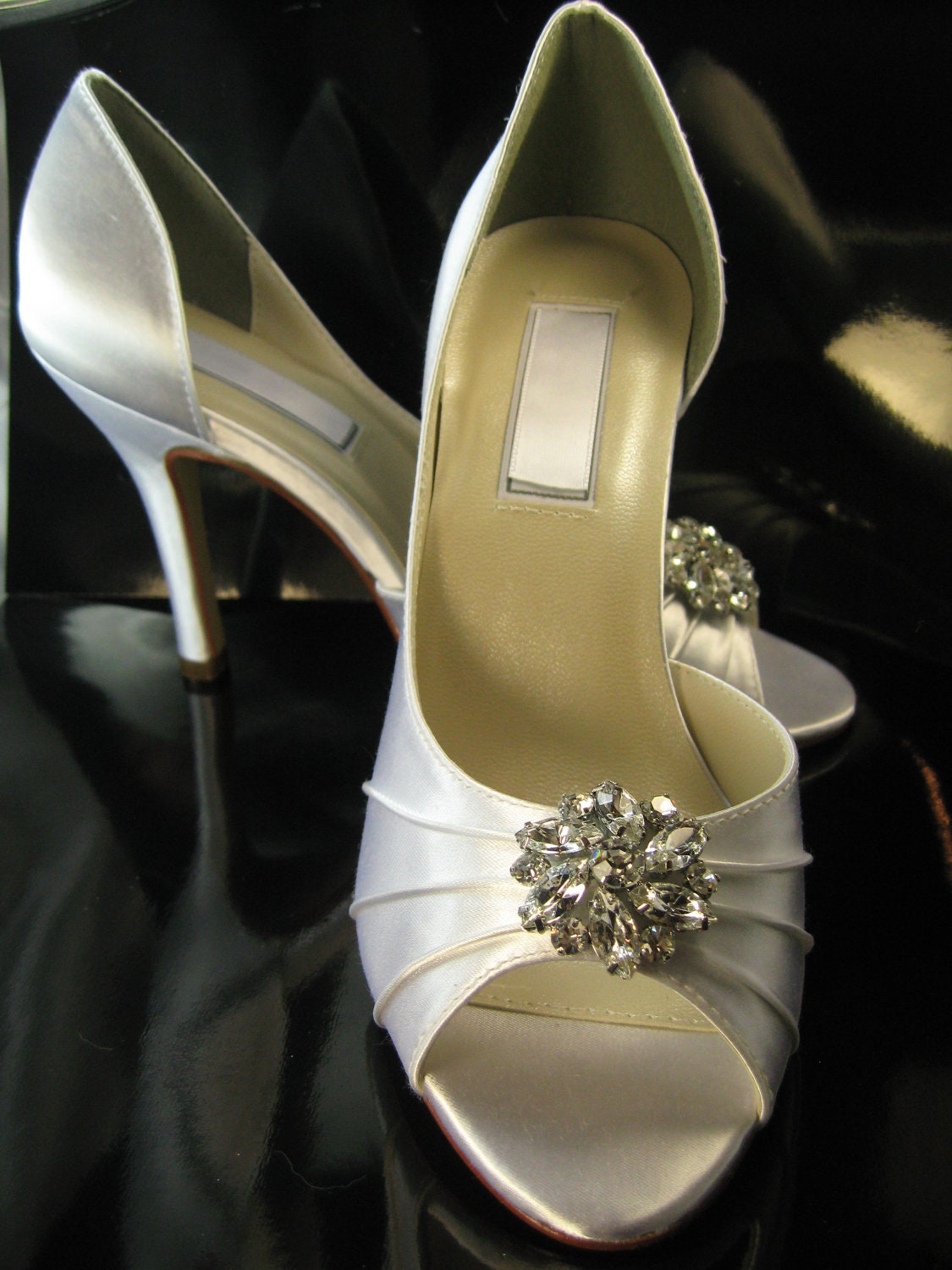 SALE Wedding Shoes Bridal Shoes White Satin or Ivory Satin