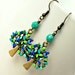 colorful tree beaded drop earrings
