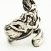 Sterling Silver Spoon Ring Goddess and Flower Art Nouveau Handcrafted in Your Size (2815)