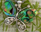 Butterfly w/ Abalone & Rhinestone Wings CC-11481 Butterfly w/ Abalone & Rhinestone Wings CC-11481