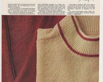 1968 Advertisement Pendleton Sweaters Men's Quality Style Fashion Wool 60s Knitter Craft Sewing Room Wall Art Decor