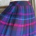 Wool Skirt High Waist Accordion Pleat Plaid Librarian Skirt Purple Plaid