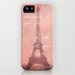 iPhone 4, 4S Hard Case, LAST ONE, Travel Quote, Eiffel Tower in Paris, France Photography on a Custom Apple iPhone Case