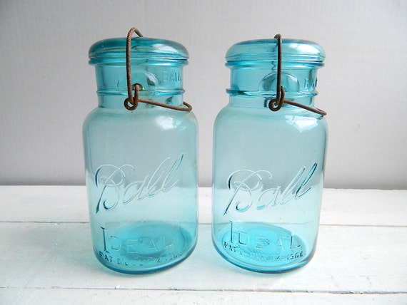 blue mason jars