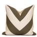 Grey and White Linen Chevron Pillow