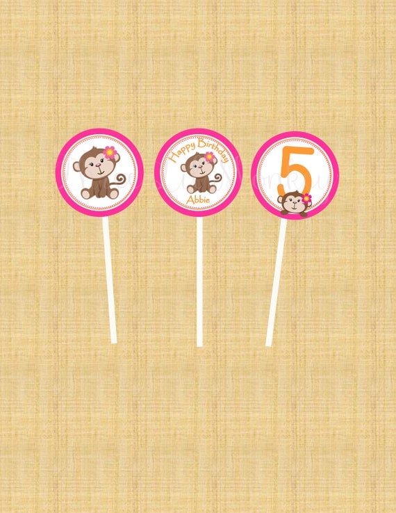 Monkey Cupcake Toppers-Printables Il_570xn
