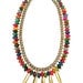 Summer Cluster Necklace-Fringe Necklace, Trendy, Multicolored Necklace, Beadwork, Beaded Necklace, Stone Necklace